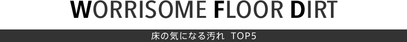 WORRISOME FLOOR DIRT　床の気になる汚れ トップ5