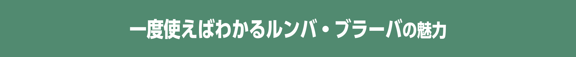 一度使えばわかるルンバ・ブラーバの魅力
